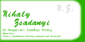 mihaly zsadanyi business card