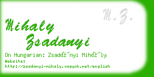 mihaly zsadanyi business card